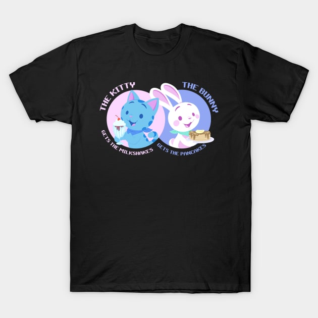 Bunny and Kitty Mini-game T-Shirt by jzanderk